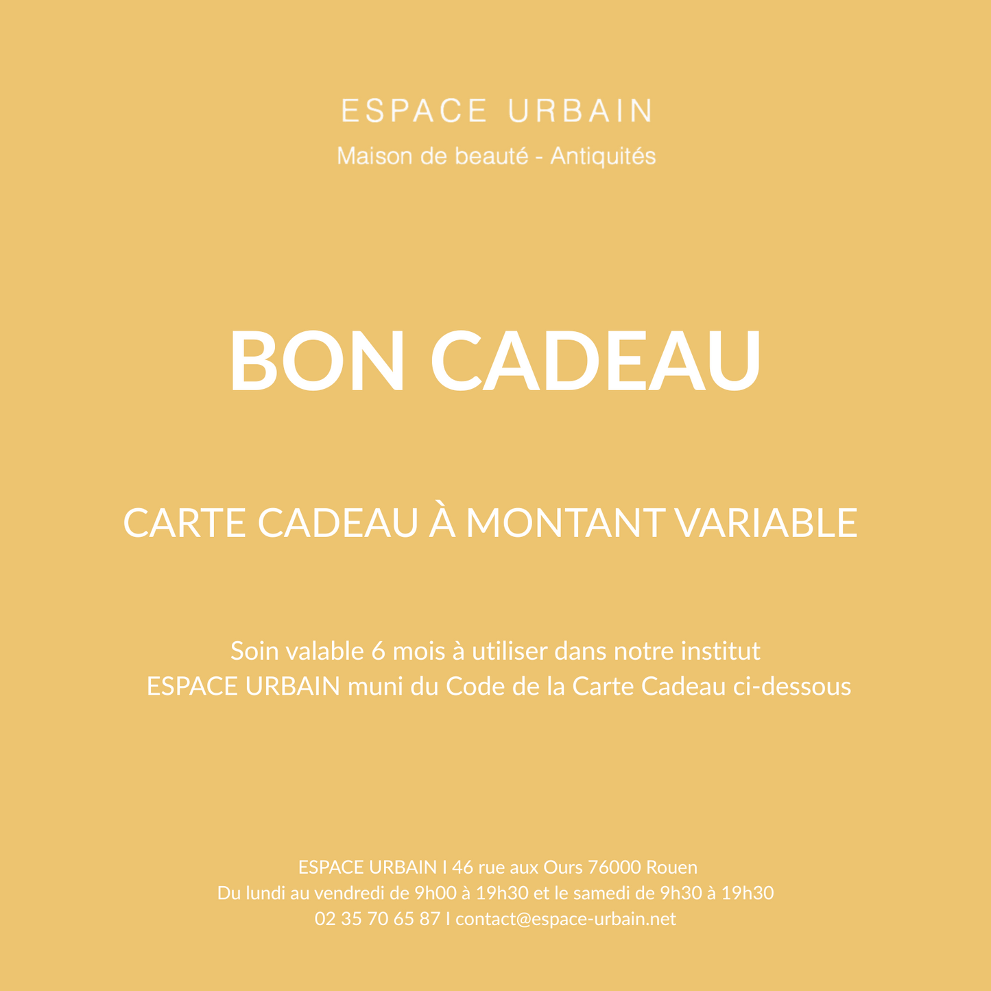 BON CADEAU À MONTANT VARIABLE
